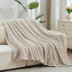 NEWCOSPLAY Fleece Ribbed Cozy King Blanket - Image 9