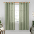 Sage Green Linen Curtains 78 Inches by LAMIT