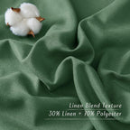 NICETOWN Olive Green Short Linen Curtains - Image 4