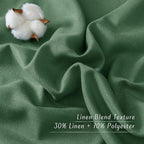 NICETOWN Thick Linen Olive Green Curtains - Image 4
