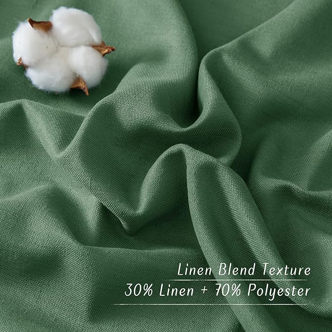 NICETOWN Linen Flax Semi Sheer Curtains 92" Length, Grommet Window Treatments - Image 3