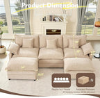 GOSUHI 108" U Shaped Couch, Modular Sectional Sofa, 3-Seater Comfy Cloud Couch - Image 3