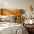 Acacia Frida King Size Bed Frame and Headboard Solid Wood Platform Bed - Image 4