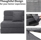 ANONER 60" Fold Sofa Bed Couch Memory Foam - Image 8