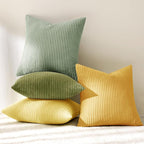 MIULEE Soft Corduroy Decorative Throw Pillow Covers Yellow Green 20x20 | Set of - Image 6