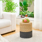 Wimarsbon Natural Seagrass Foot Stool, Hand Weaving Round Ottoman, - Image 7