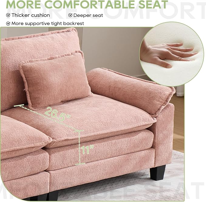 Oprisen 86" Modular Sectional Sofa, Comfy Cloud Couch Sectional Sofa - Image 4