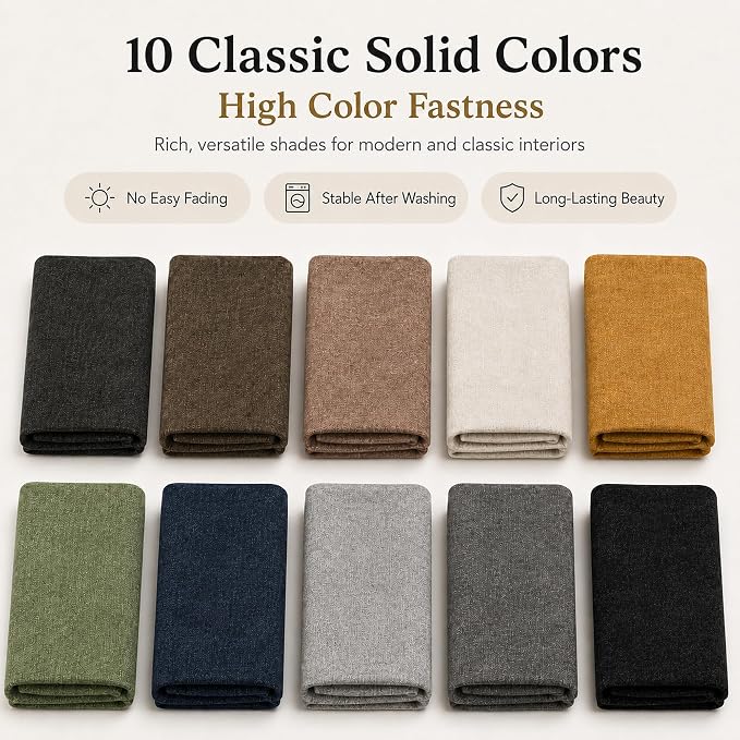 Mini Chenille Linen Blend Upholstery Fabric by the Yard, 57 Inch Wide Soft - Image 4