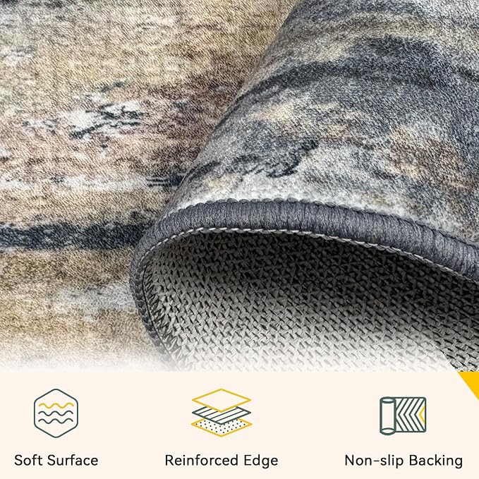 RELEANY Washable 6'x9' Abstract Area Rug - Image 4