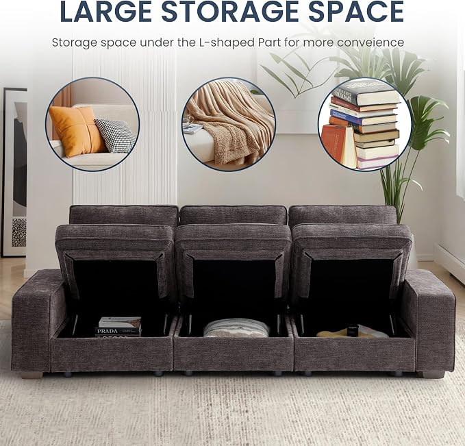 TEKAMON 128" Modular Sofa Couch - Image 3