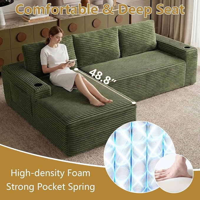 104" Cloud Sectional Couch L-Shaped - Image 7