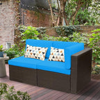 Devoko 2 Pieces Patio Furniture Sofa Sets Outdoor All Weather Sectional Corner - Image 2