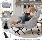 MBOOYOME Lazy Chair with Folding Ottoman, Modern Accent Armchair with Armrests - Image 4