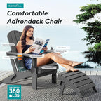SERWALL Foldable Adirondack Chair Set of 4, HDPE Adirondack Chair - Image 6