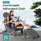 SERWALL Foldable Adirondack Chair Set of 2, HDPE Adirondack Chair - Image 6