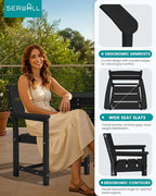 SERWALL Outdoor Dining Table Set, 67‘’ HDPE Patio Dining Set - Image 4