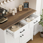HORSTORS Kitchen Storage Cabinet, Modern Farmhouse Buffet Cabinet - Image 6