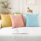 CaliTime Decorative Throw Pillow Covers 18 X 18 Inches Light Blue Grey | Pack - Image 5