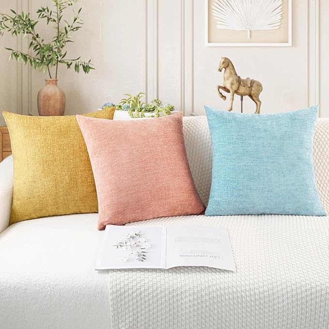 CaliTime Decorative Throw Pillow Covers 20 X 20 Inches Light Blue Grey | Pack - Image 5