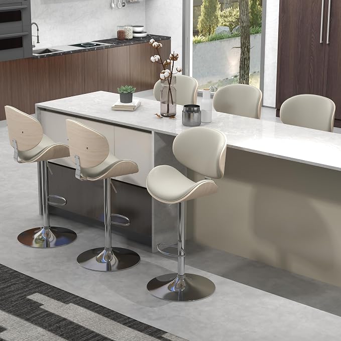 civama Bar Stools Set of 4 for Kitchen Counter, Adjustable Bar Height Chairs - Image 7