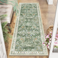 Yamaziot 2x6 Washable Hallway Runner Rug Non Slip Floral Carpet, Sage Green | by Yamaziot