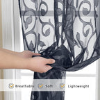 Curtain, Furman Navy Blue, 24 Inch Length, 2 Panels Set, Light Filtering - Image 5