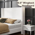 HOWE King Size Bed Frame with 50.8" Tall Wingback Headboard, Modern Corduroy - Image 5