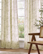 Extra Long Green Vintage Floral Linen Curtains Farmhouse 2 Panels | Elisa - Image 8