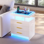 HNEBC LED Nightstand with Charging Station, Smart Bedside Table with Motion - Image 9
