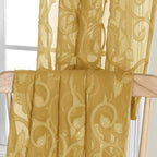 Furman Sheer Curtains 45 Inch Length 2 Panels Set, Elegant Geometric Jacquard - Image 6