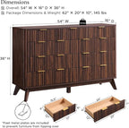 T4TREAM Fluted 9 Drawers Dresser, Curved Profile Design, Dresser TV Stand - Image 2