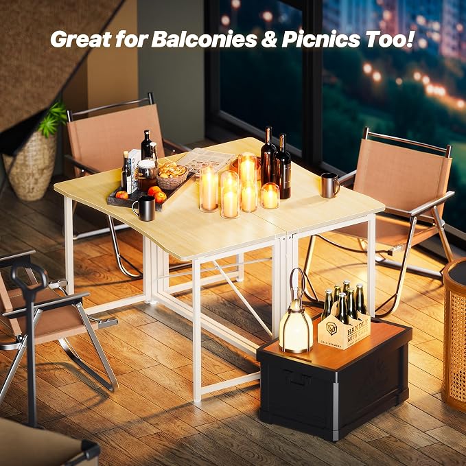Huuger Folding Desk for Small Spaces, 39.3 Inch Foldable Computer Table - Image 6