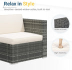 Wisteria Lane 5 Piece Outdoor Patio Furniture Set, All Weather Wicker Rattan - Image 2
