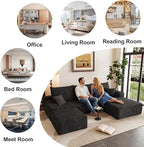 95" Cloud Sectional Couch U-Shaped Chaise - Image 7