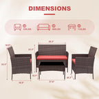 GarveeLife 4-Piece Patio Furniture Set, Rattan Outdoor Furniture - Image 2