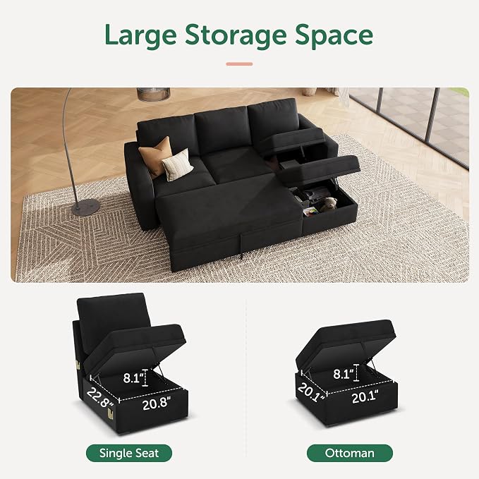 HONBAY Modular Sectional Sleeper Sofa - Image 7