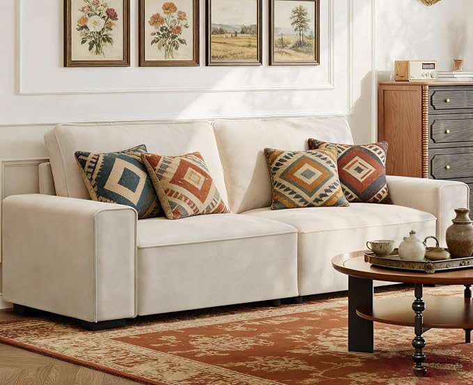 Vesgantti 85'' Chenille Couch for Living Room, 3 Seater Comfy Sofa by Vesgantti
