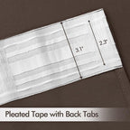MIULEE Chocolate Brown Back Tab Blackout Curtains 52x90 Inch Long 2 Panels | - Image 4