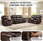 EBELLO Faux Leather Power Recliner Sofa Furniture Set, Included Electric - Image 4