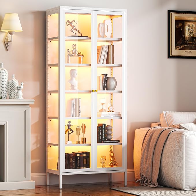6-Tier Glass Display Cabinet by WOOWDEPOTBetterYourLife