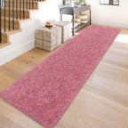 2x10 Bedside Area Rugs for Bedroom Soft Fluffy Shag Blush Pink Rug for Hallway by JiaoBaba