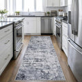 2.6x8 Washable Runner Rug：Modern Abstract Kitchen Soft Carpet Grey | by FXRHLP