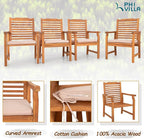 PHI VILLA 9 Pieces Acacia Wood Patio Dining Set - Image 8