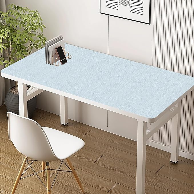 Light Blue Textured Grasscloth Peel and Stick Wallpaper, Waterproof Removable - Image 5