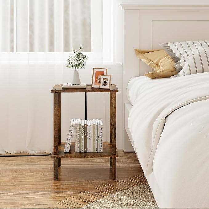 TUTOTAK End Table with Charging Station, Small Side Table with Outlets - Image 9