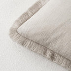 MIULEE Linen Decorative Lumbar Throw Pillow Covers Natural Beige 12x20 | Set of - Image 3