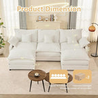 GOSUHI 108" U Shaped Couch, Modular Sectional Sofa, 3-Seater Comfy Cloud Couch - Image 2