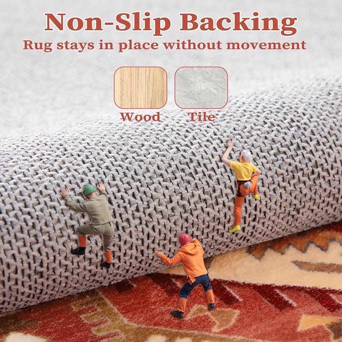 SERISSA 5x7 Washable Non Slip Boho Area Rug - Image 5
