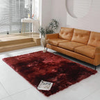 linmopm Faux Fur Rug Sheepskin Shag Fluffy Fuzzy Red 5x7 ft Rugs by Limopmfauxfurproducts