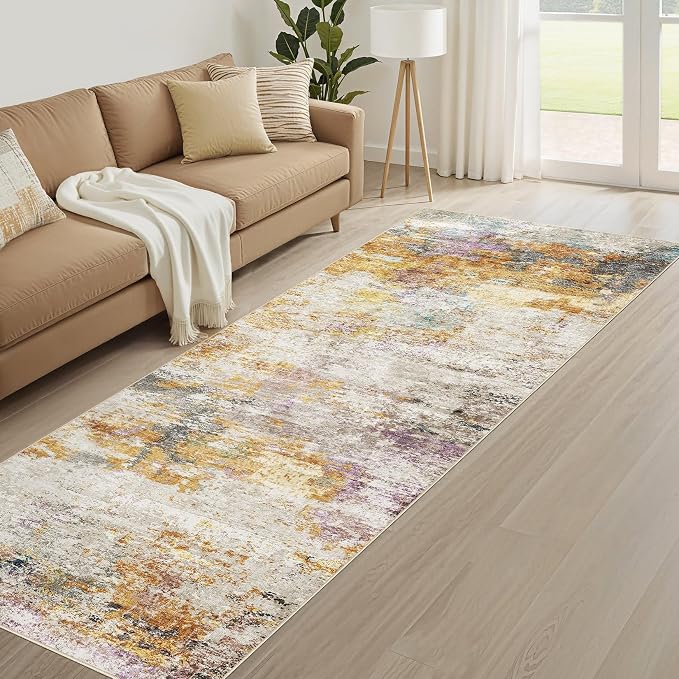 LOONGRUG Runner Rug 2x5 Washable Non-Slip Kitchen Neutral Modern Rug | Abstract - Image 8